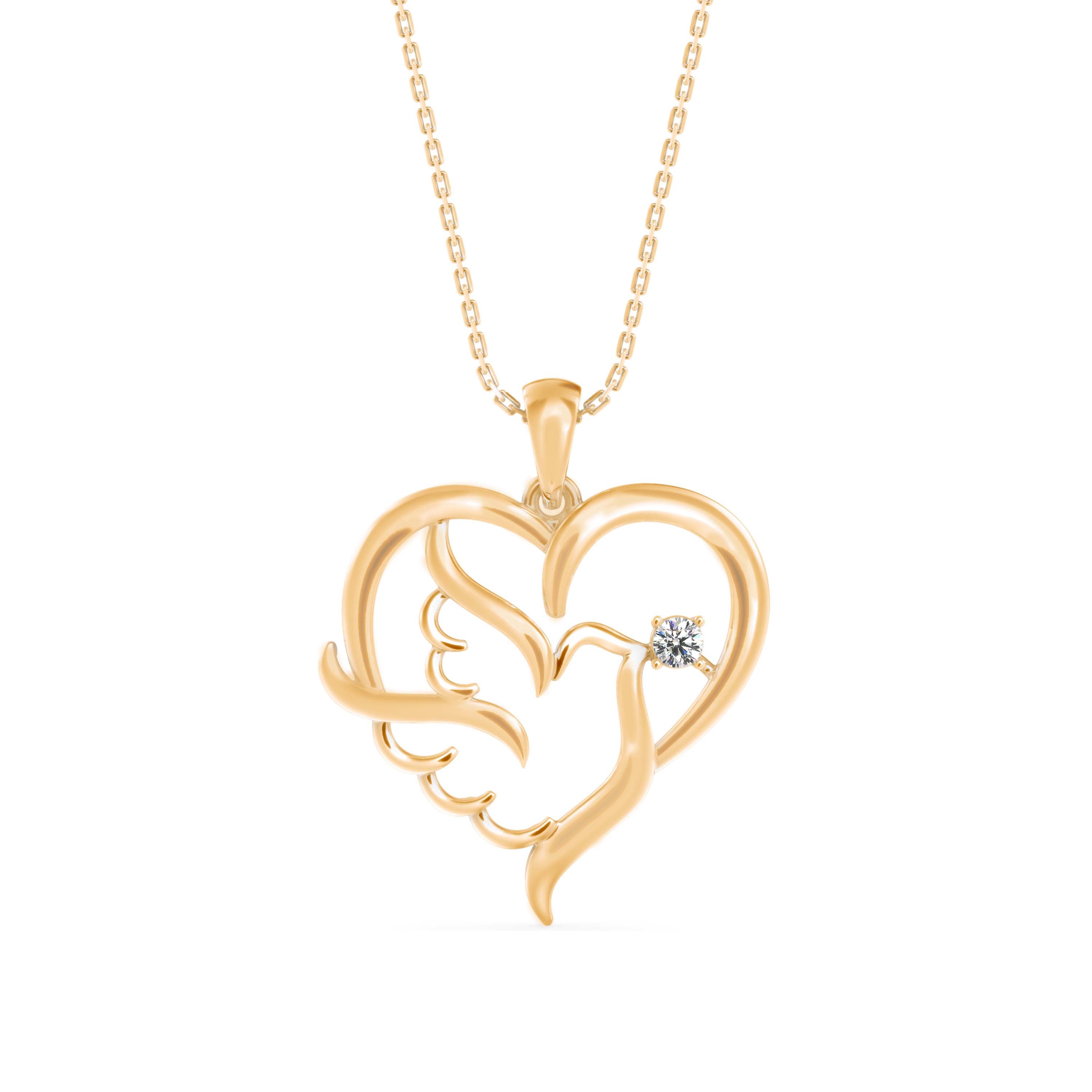 The Dove Heart 0.06ct Lab-Grown Diamond Pendant