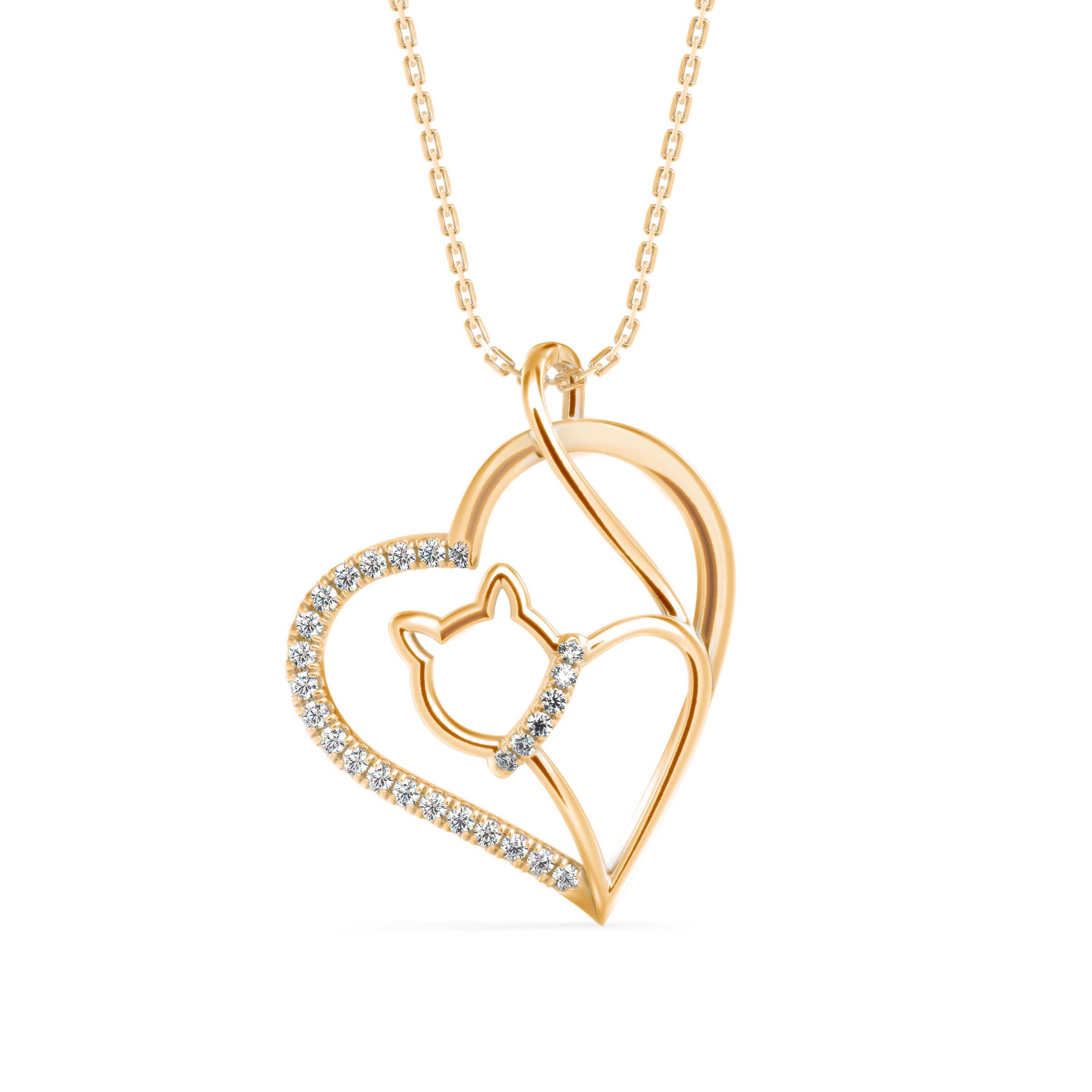 The Silhouette Cat 0.14ct Lab-Grown Diamond Pendant