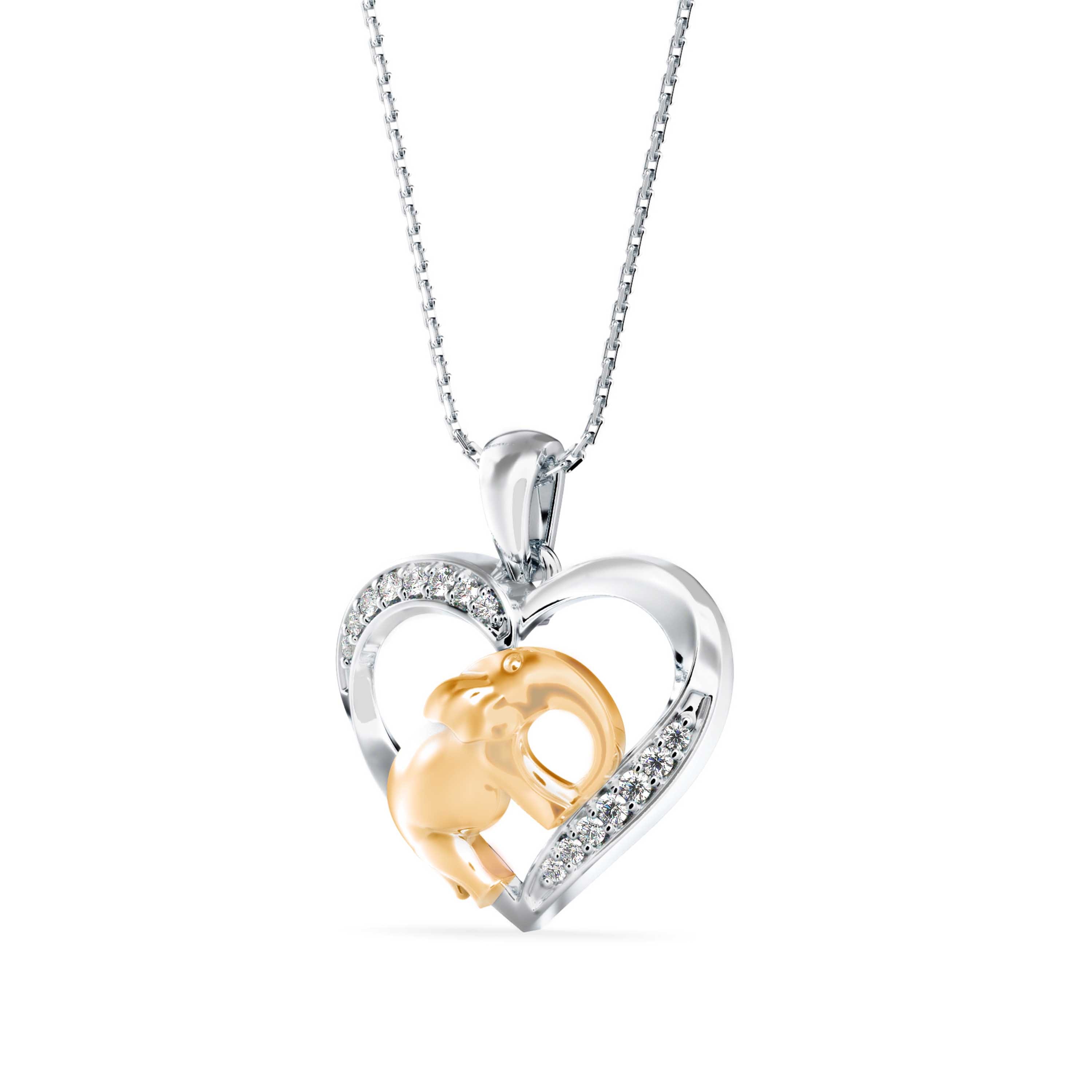 The Amara Elephant Heart 0.09ct Lab-Grown Diamond Pendant