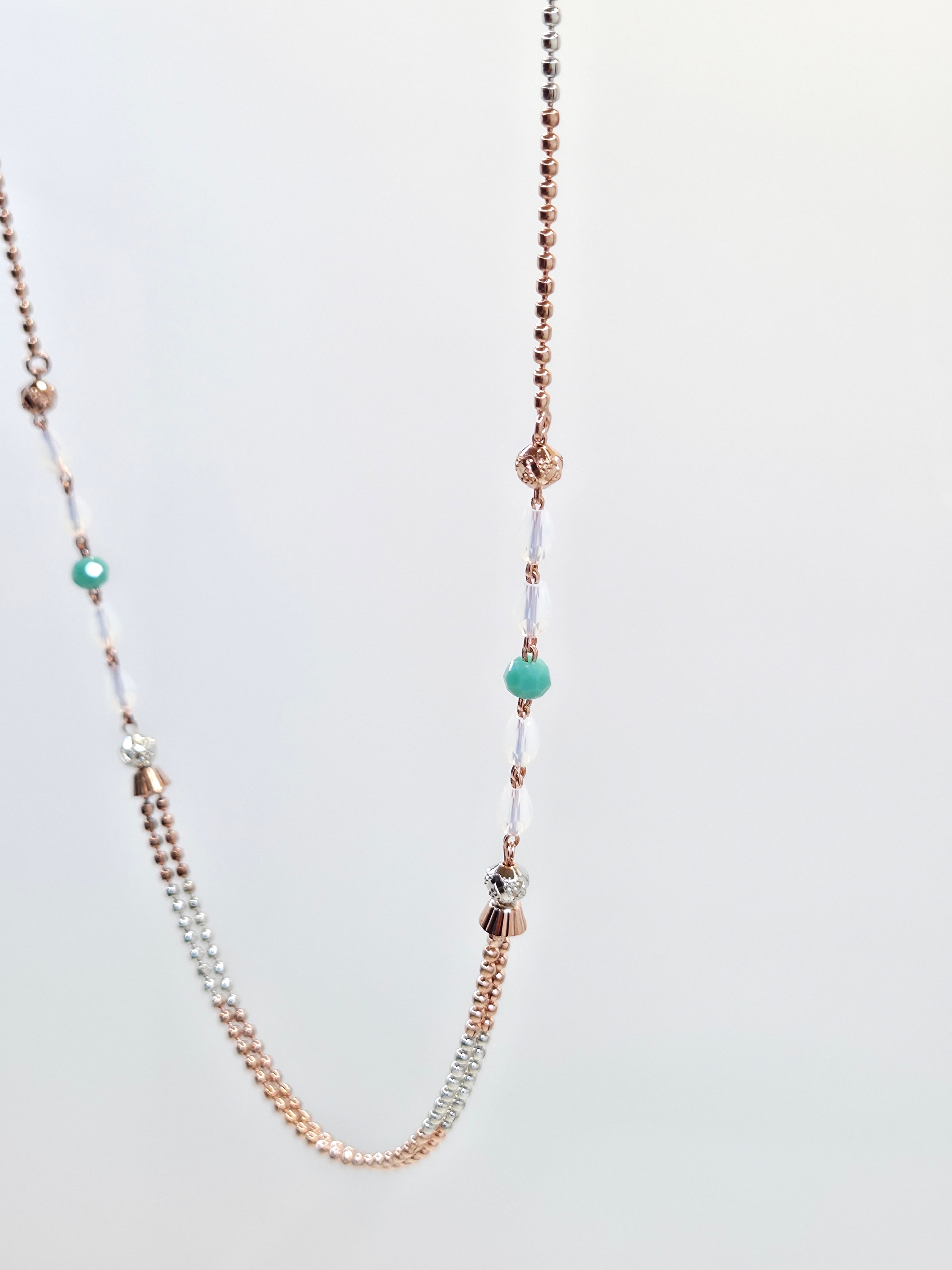 The Chroma Green & Blue Stone 925 Silver Chain