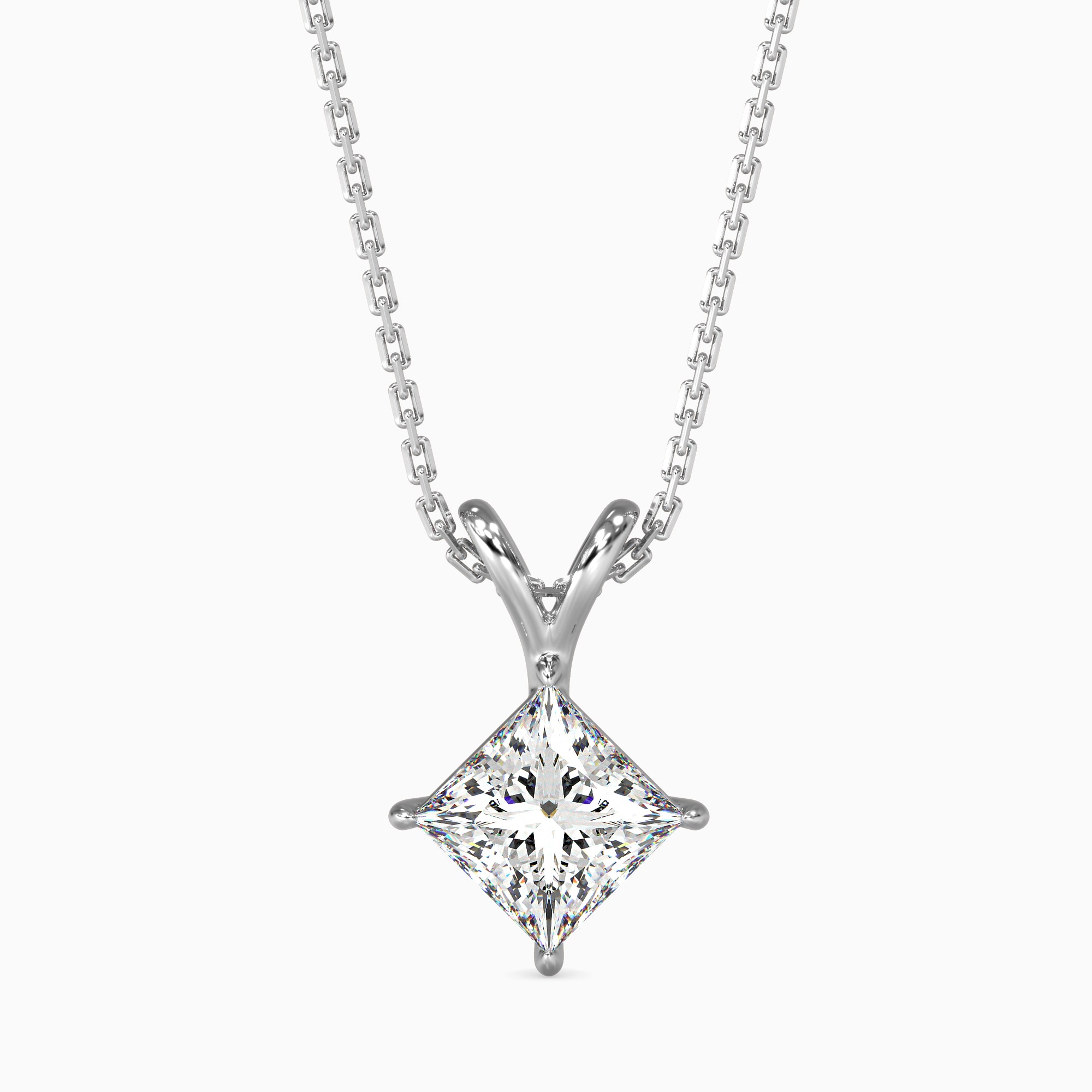 The Unity Duo-Arm 1.04ct Princess Solitaire Lab-Grown Diamond Pendant