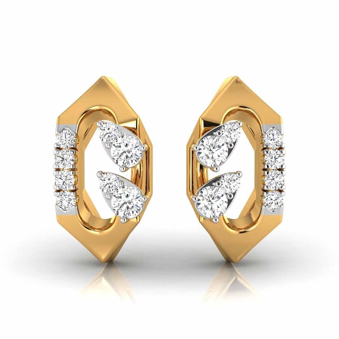 The Koda Openwork 0.13ct Lab-Grown Diamond Geometric Stud Earrings