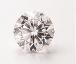 A round brilliant-cut diamond photographed against white