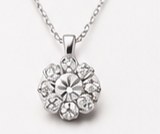 A sterling-silver floral pendant on a fine silver chain