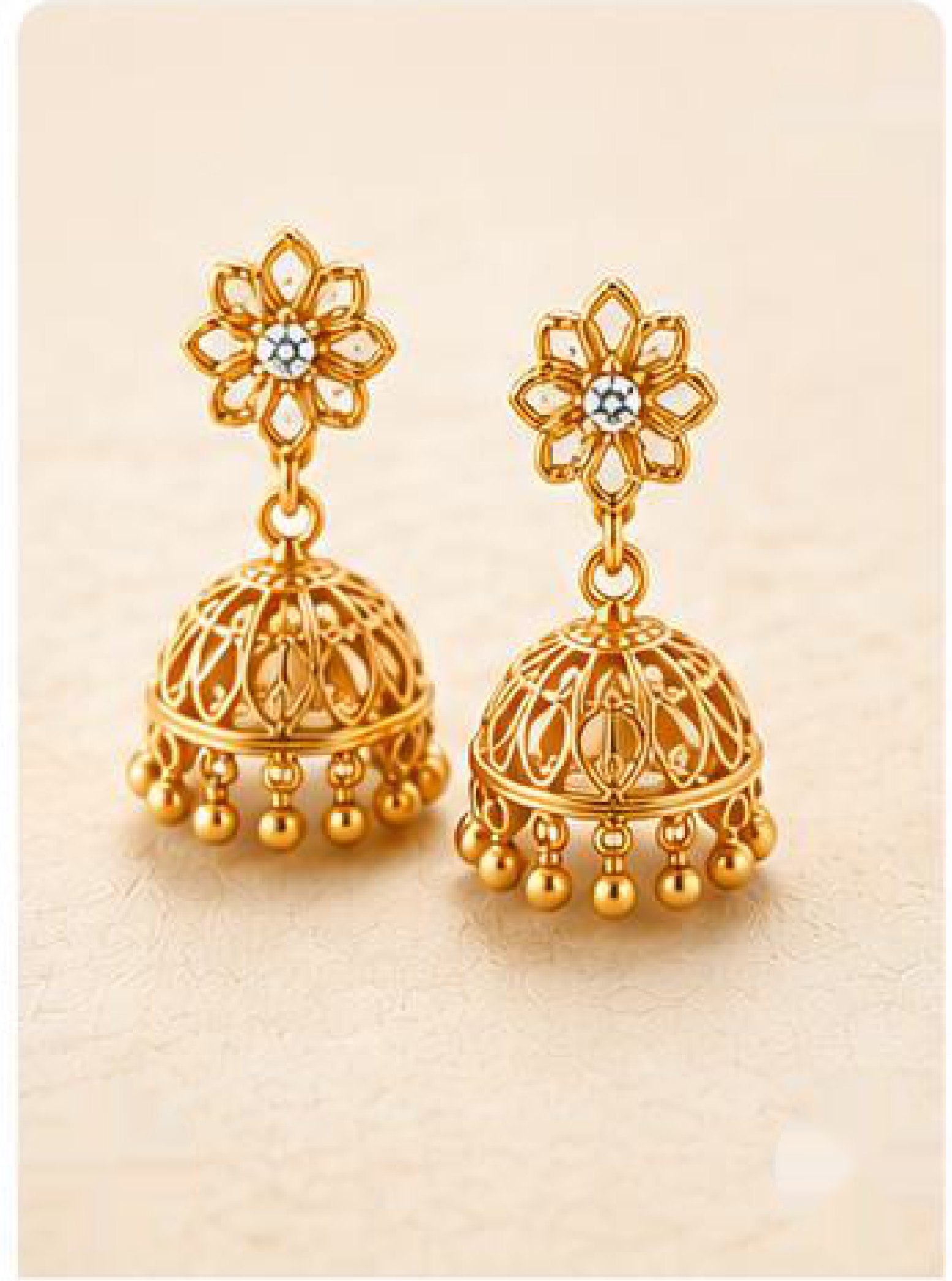 22K Gold Jhumka Earrings