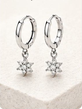 Silver Starburst Earrings