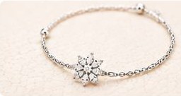 925 Silver Flower Charm Bracelet