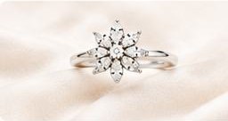 925 Silver Floral Spark Ring