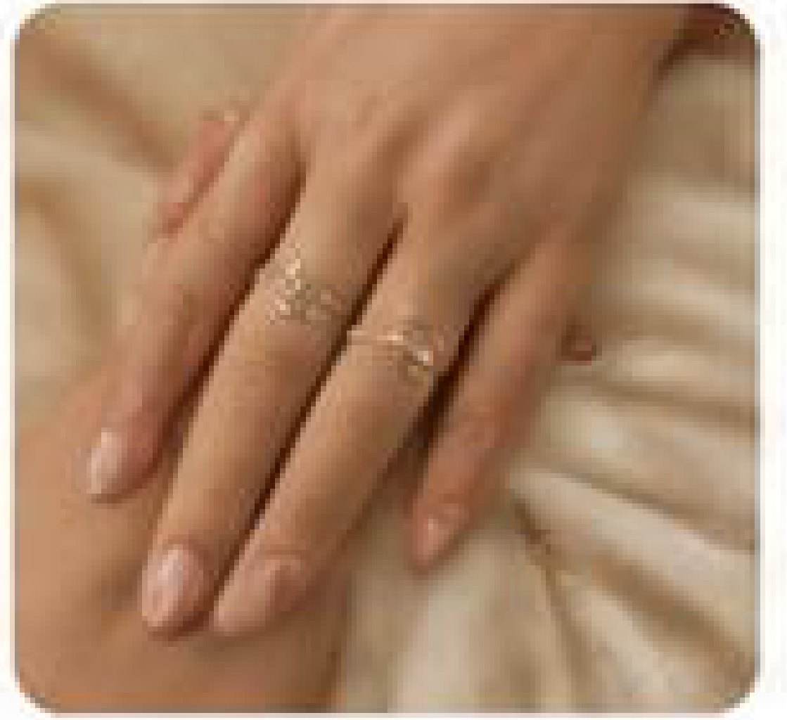 Stacked diamond bands on a hand